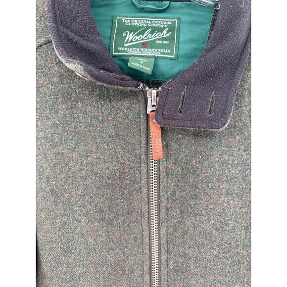 Woolrich Mens Outdoor Wool Jacket M Green Made In China - Picture 5 of 8